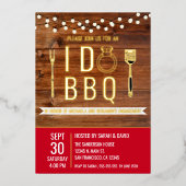 I Do BBQ Rustic Engagement Party Couples Shower Folie Uitnodiging (Voorkant)