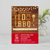 I Do BBQ Rustic Engagement Party Couples Shower Folie Uitnodiging (Staand Voorkant)