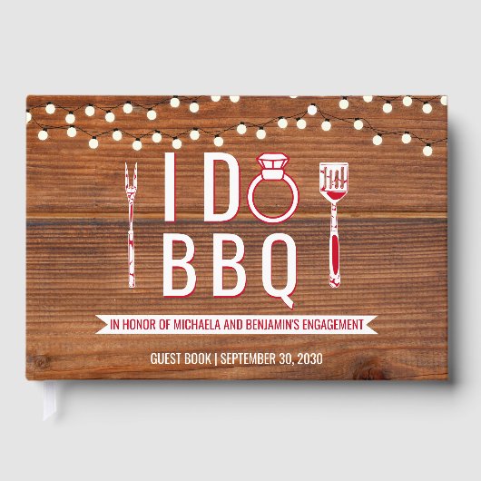 I Do BBQ Rustic Engagement Party Couples Shower Gastenboek (Voorkant)
