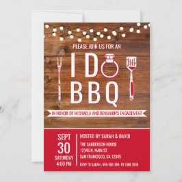 I Do BBQ Rustic Engagement Party Couples Shower Kaart