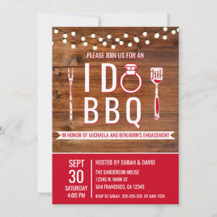 I Do BBQ Rustic Engagement Party Couples Shower Kaart