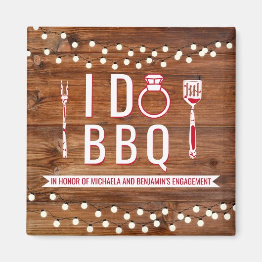I Do BBQ Rustic Engagement Party Couples Shower Magneet (Voorkant)
