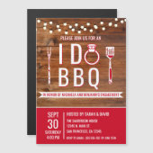 I Do BBQ Rustic Engagement Party Couples Shower Magnetische Uitnodiging (Voorkant / Achterkant)