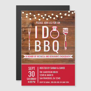 I Do BBQ Rustic Engagement Party Couples Shower Magnetische Uitnodiging