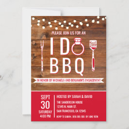 I Do BBQ Rustic Engagement Party Couples Shower Magnetische Uitnodiging