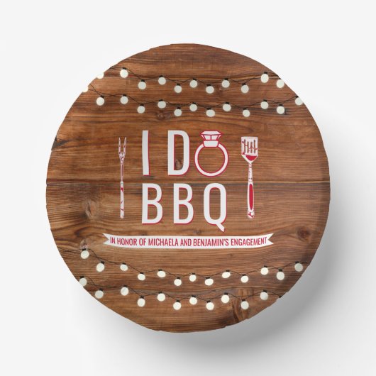 I Do BBQ Rustic Engagement Party Couples Shower Papieren Kommen (Voorkant)