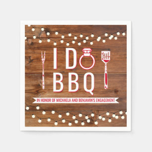 I Do BBQ Rustic Engagement Party Couples Shower Servet