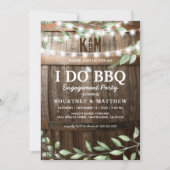 I DO BBQ Rustic Engagement Party Greenery Kaart (Voorkant)