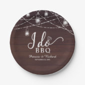 I Do BBQ Rustic Engagement Party Paper Bord (Voorkant)