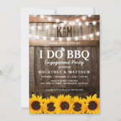 I DO BBQ Rustic Engagement Party Sunflower Kaart (Voorkant)