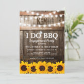 I DO BBQ Rustic Engagement Party Sunflower Kaart (Staand voorkant)