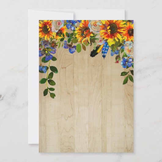 I DO BBQ Rustic Floral Barn Wood Engagement Party Kaart (Achterkant)