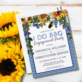 I DO BBQ Rustic Floral Blue Pset Verloving Briefkaart
