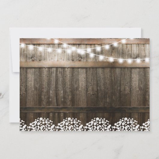 I DO BBQ Rustic Gypsophila Foto Verloving Kaart (Achterkant)