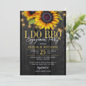 I DO BBQ rustic sunflower engagement party Kaart (Staand voorkant)