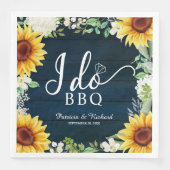 I Do BBQ Rustic Sunflower Engagement Party Servet (Voorkant)