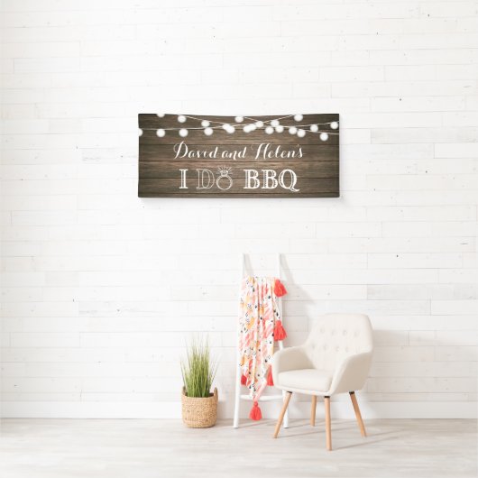 I DO BBQ Rustic Wood Wedding Engagment Banner (Insitu)