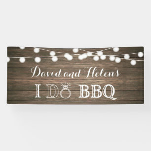 I DO BBQ Rustic Wood Wedding Engagment Banner