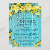 I Do BBQ | Rustige houten en Floral Engagement Par Kaart (Voorkant / Achterkant)