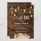 I Do BBQ String Lights Floral Vrijgezellenfeest Kaart (Voorkant / Achterkant)
