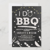 I Do BBQ String Lights Rustic Engagement Party  Kaart (Voorkant)