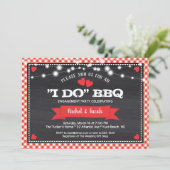 I DO BBQ String Lights Shower Engagement Party Kaart (Staand voorkant)