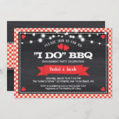 I DO BBQ String Lights Shower Engagement Party Kaart (Voorkant / Achterkant)