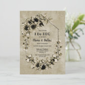 I Do BBQ  Sunflower Floral Engagement Party Kaart (Staand voorkant)
