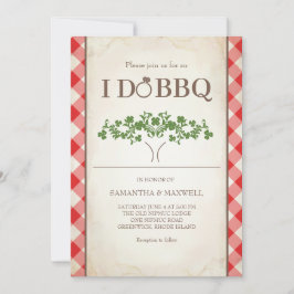 I Do BBQ Trouw Uitnodigingen Rood Gingham Patroon