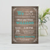 I DO BBQ Uitnodiging Rustic Blauwgroen Wedding Eng (Staand voorkant)