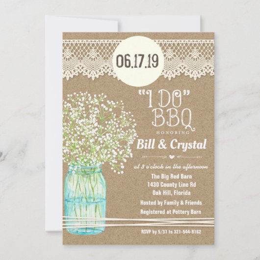 I DO BBQ Verloving Douche Invitation Kaart (Voorkant)