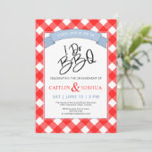 I Do BBQ Verloving Red Pset Party Kaart (Staand voorkant)