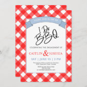 I Do BBQ Verloving Red Pset Party Kaart (Voorkant / Achterkant)