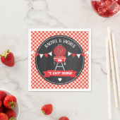 I DO BBQ Verloving Wedding Shower Red Chalkboard Servet (Insitu)