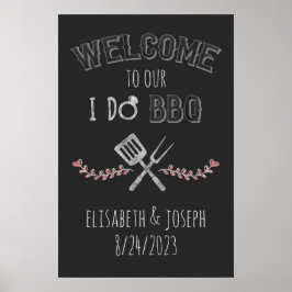 I Do BBQ Vrijgezellenfeest Engagement Party Welkom Poster