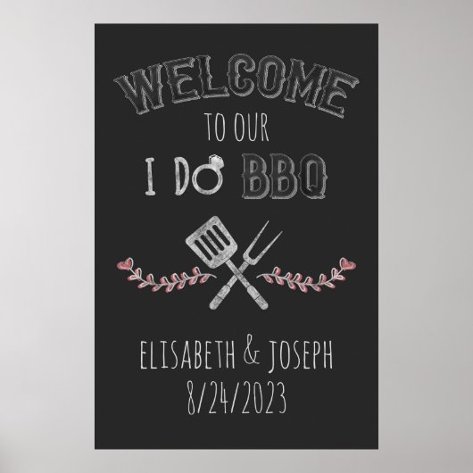 I Do BBQ Vrijgezellenfeest Engagement Party Welkom Poster (Voorkant)