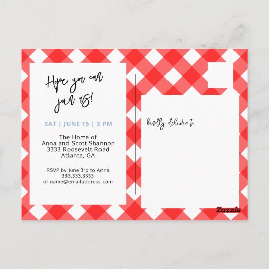 I Do BBQ Vrijgezellenfeest Red Pset Party Briefkaart (Achterkant)