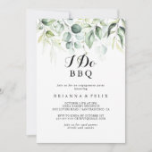 I Do BBQ Waterverf Eucalyptus Engagement Party Kaart (Voorkant)