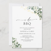 I Do BBQ Waterverf Eucalyptus Engagement Party Kaart (Voorkant)