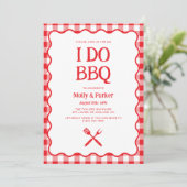 I Do BBQ Wedding Barbecue Invitation Kaart (Staand voorkant)