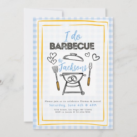I Do BBQ Wedding or Engagement Party Invite Kaart (Voorkant)