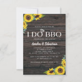 I Do BBQ Wood Sunflower Vrijgezellenfeest Kaart (Voorkant)
