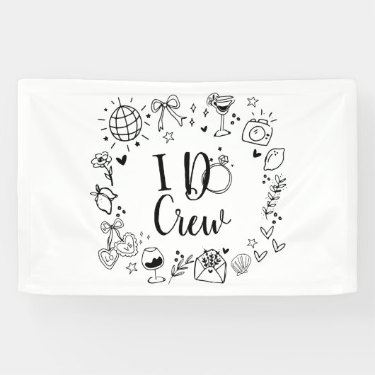 I Do Crew Bachelorette-feestbanner Spandoek (Horizontaal)