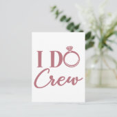 I Do Crew - Bachelorette Party Bridal Weddenschap Briefkaart (Staand voorkant)