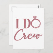 I Do Crew - Bachelorette Party Bridal Weddenschap Briefkaart (Voorkant / Achterkant)