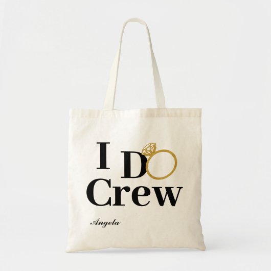 I DO CREW Black Gold Bridesmaid Tas (Voorkant)