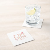 I DO Crew Diamond Ring Bridesmaid grappig Kartonnen Onderzetters (Insitu)