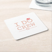 I DO Crew Diamond Ring Bridesmaid grappig Kartonnen Onderzetters (Schuin)