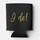 I Do Crew Faux Gold Folie en zwart met hart Blikjeskoeler (Achterkant)