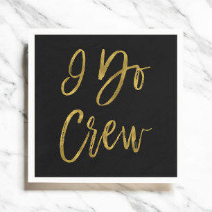 I Do Crew Faux Gold Folie en zwart met hart Servetten